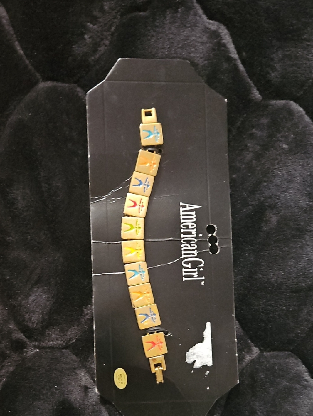 American Girl Yellow Tile Bracelet with Colorful Stars